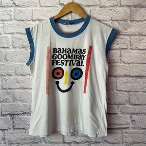 American Vintage Bahamas Festival Tee - White and Blue